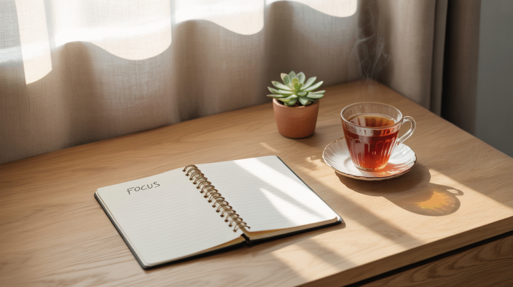 mon-parcours-vers-une-vie-plus-minimaliste-equilibre Mon parcours vers une vie plus minimaliste à travers un espace de travail zen et équilibré.